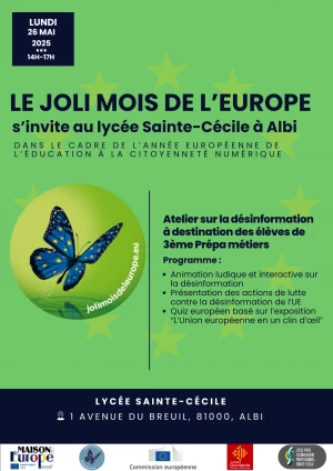 Affiche Animation au Lycée Sainte-Cécile à Albi : Comment l'UE lutte contre la désinformation ? (82)