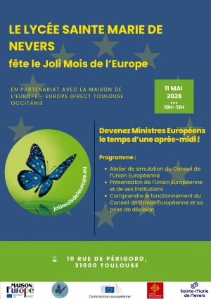 Affiche Simulation européenne au lycée Sainte Marie de Nevers