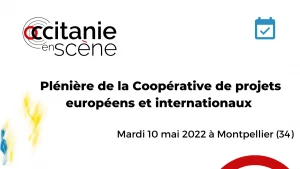 Affiche Plénière de la Coopérative de projets européens et internationaux à Montpellier