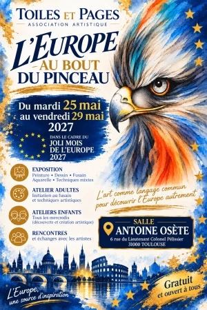 Affiche L'Europe au bout du pinceau – Toiles et Pages