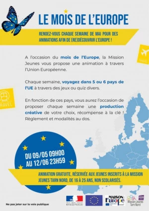 Affiche Voyage virtuel en Europe avec la Mission Jeunes Tarn Nord d'Albi