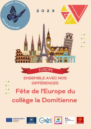 Affiche Fête de l'Europe du collège la Domitienne
